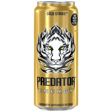 PREDATOR ENERGY DRINK - CARBONATED CAFFEINATED BEVERAGE, 300 ML CAN